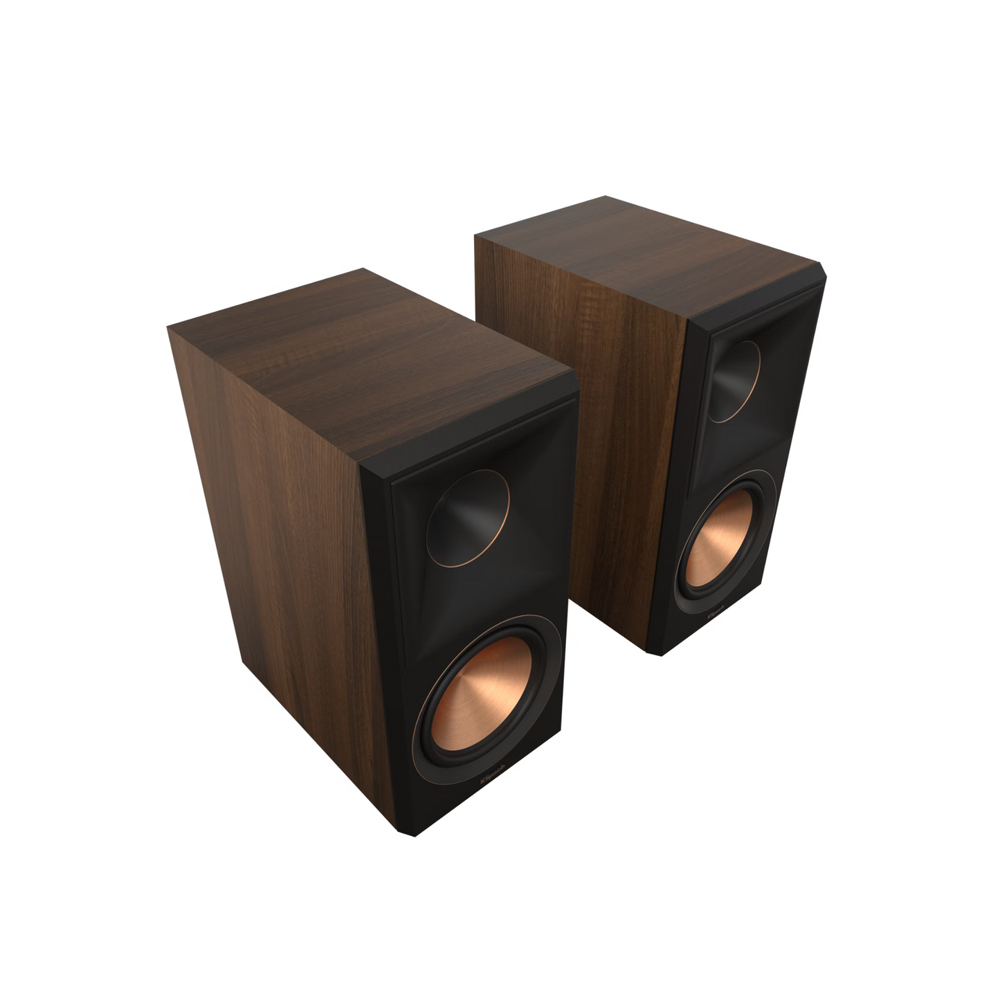 Podrobna slika Klipsch Reference Premiere RP-600M II zvočnikov, ki prikazuje njihovo zasnovo in 6,5-palčni bakreni keramično-kovinski nizkotonec.