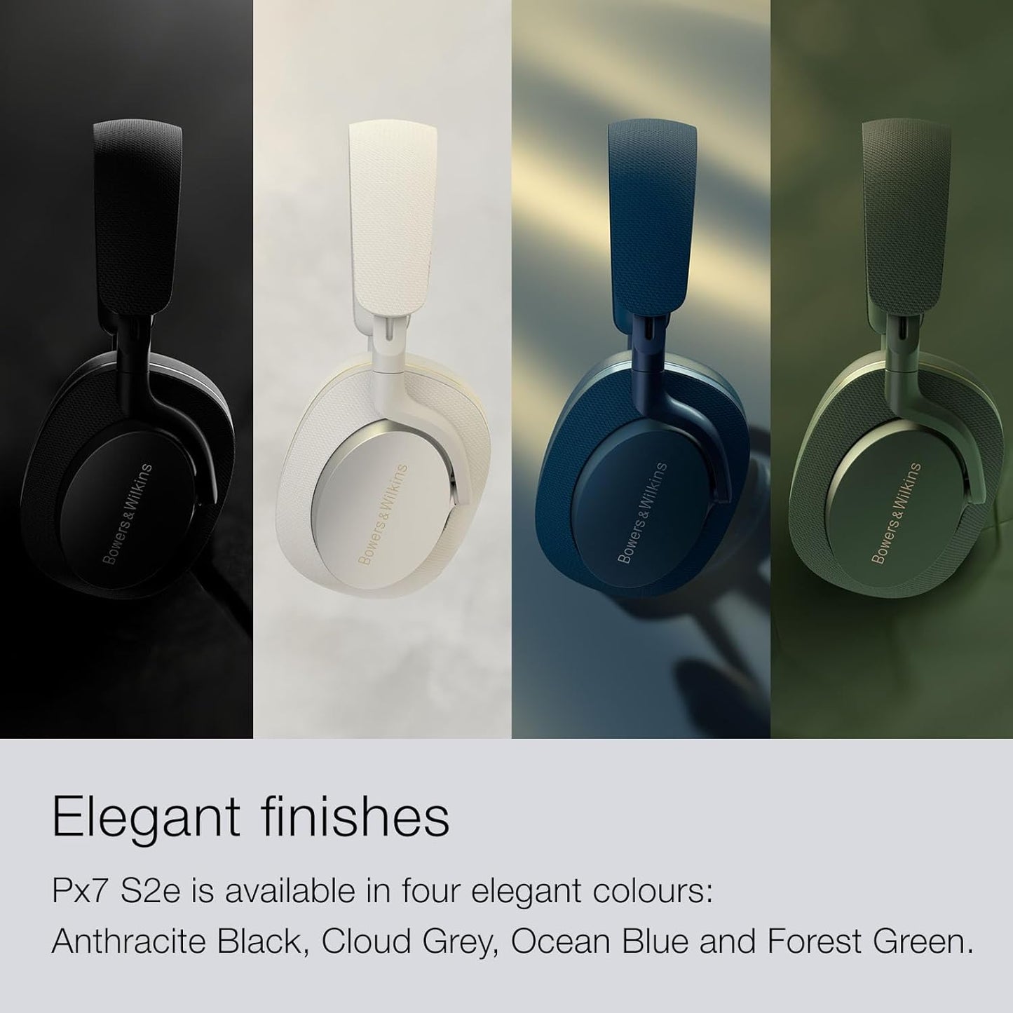 Bowers & Wilkins Px7 S2e brezžične naglavne slušalke z odpravljanjem hrupa ANC, Forest Green