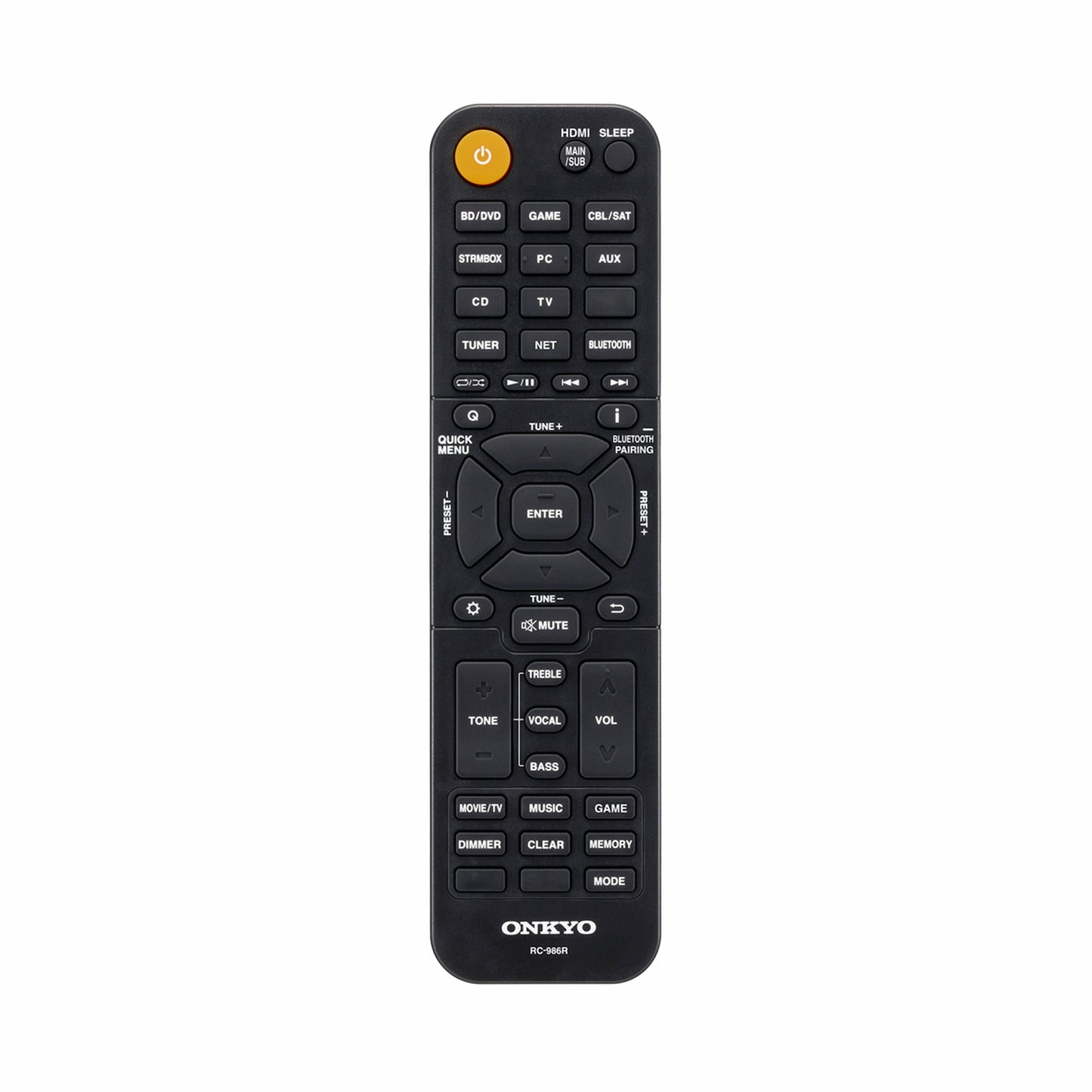 Onkyo TX-NR5100 7.2-kanalni 8K AV sprejemnik z vgrajenim Bluetoothom in Wi-Fi za brezžično povezljivost.
