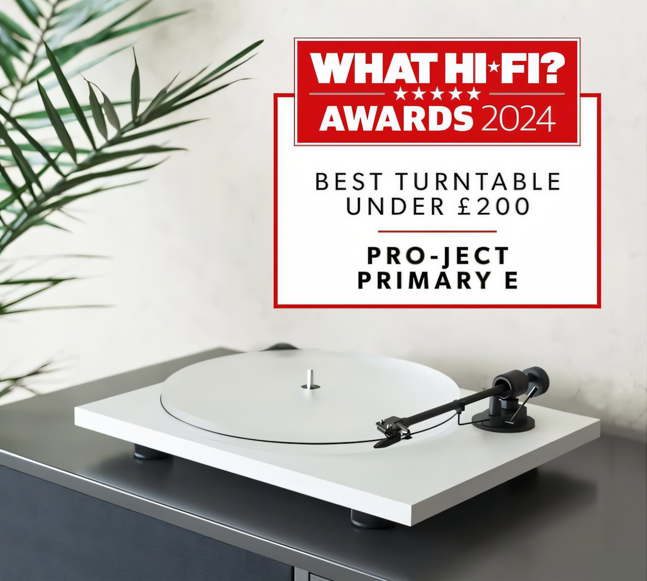 Pro-Ject Primary E: Kakovosten HiFi stereo gramofon za uživanje v bogatem zvoku vinilnih plošč. What HiFi award nagrajeni gramofon.