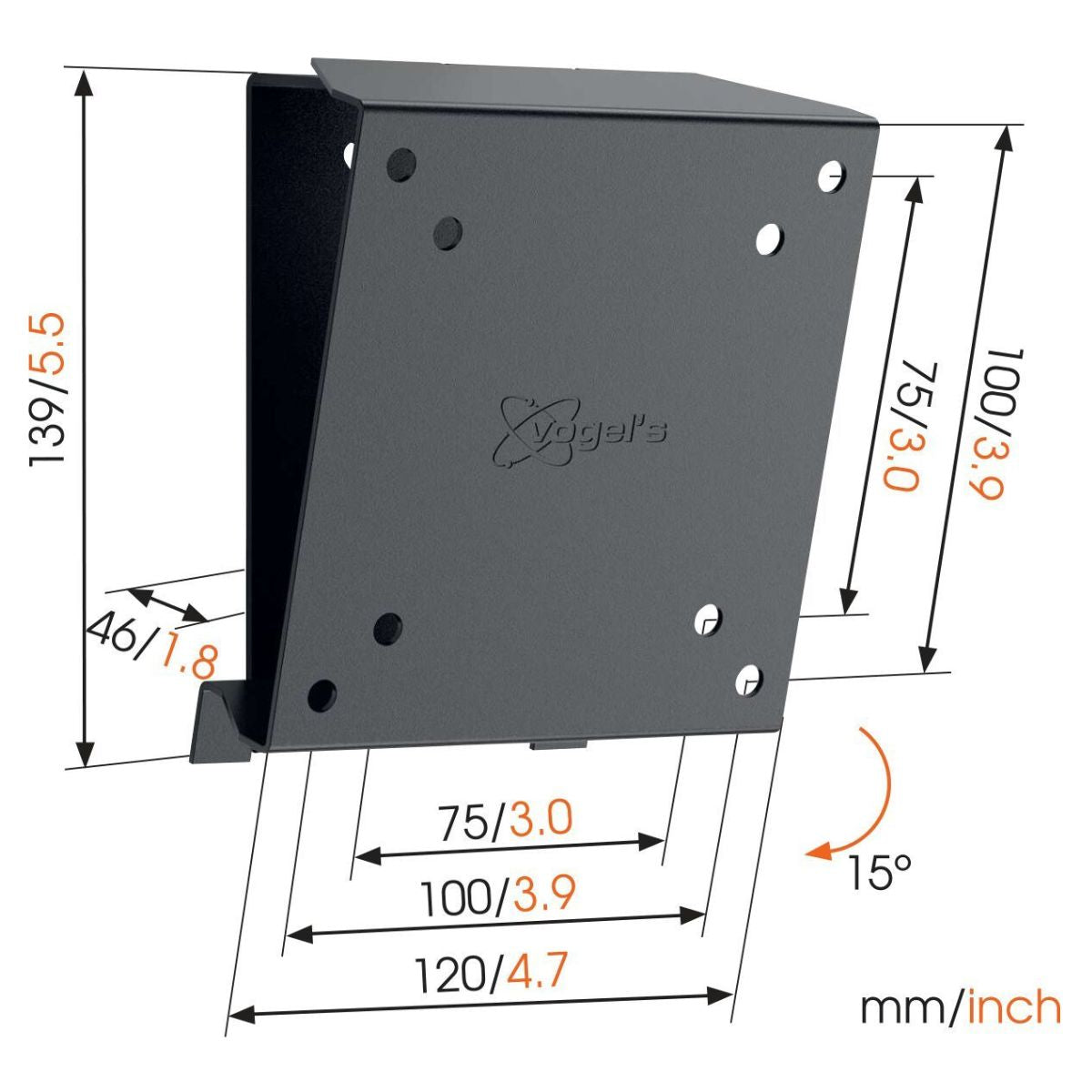 Vogels MA 1010 Nagibni - tilt stenski TV nosilec 17" do 26", 15°, 30kg