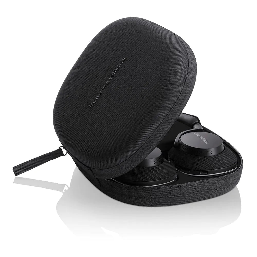 Bowers & Wilkins Px7 S2e črne brezžične slušalke z ANC – Kompaktna in udobna zasnova s tehnologijo za odpravo hrupa, ki omogoča izjemen zvok.