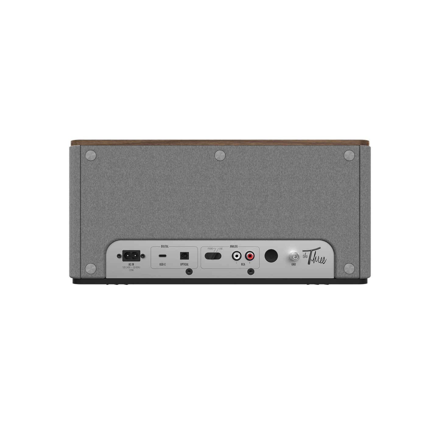 Klipsch The Three Plus brezžični 2.1 stereo zvočnik 120W, oreh