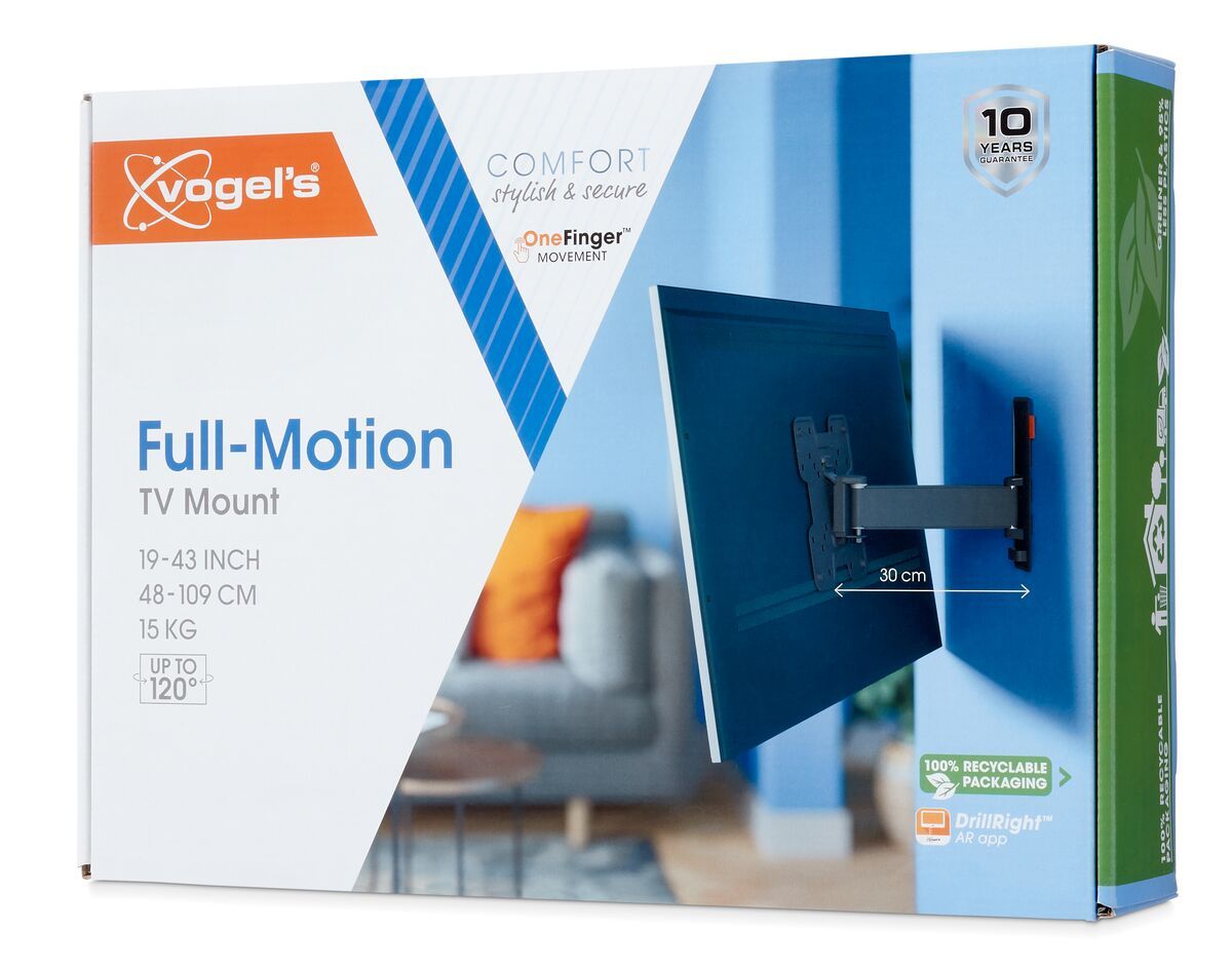 Vogels TVM-3223 Full-Motion nosilec za TV, 19" do 43", 20°+120°, 15kg, Črn