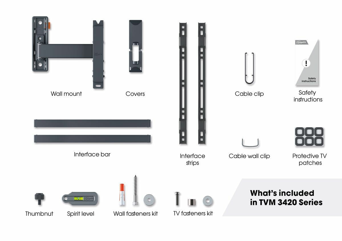 Vogels TVM 3423 Full-Motion nosilec za TV, 32" do 65", 20°+120°, 25kg, Črn