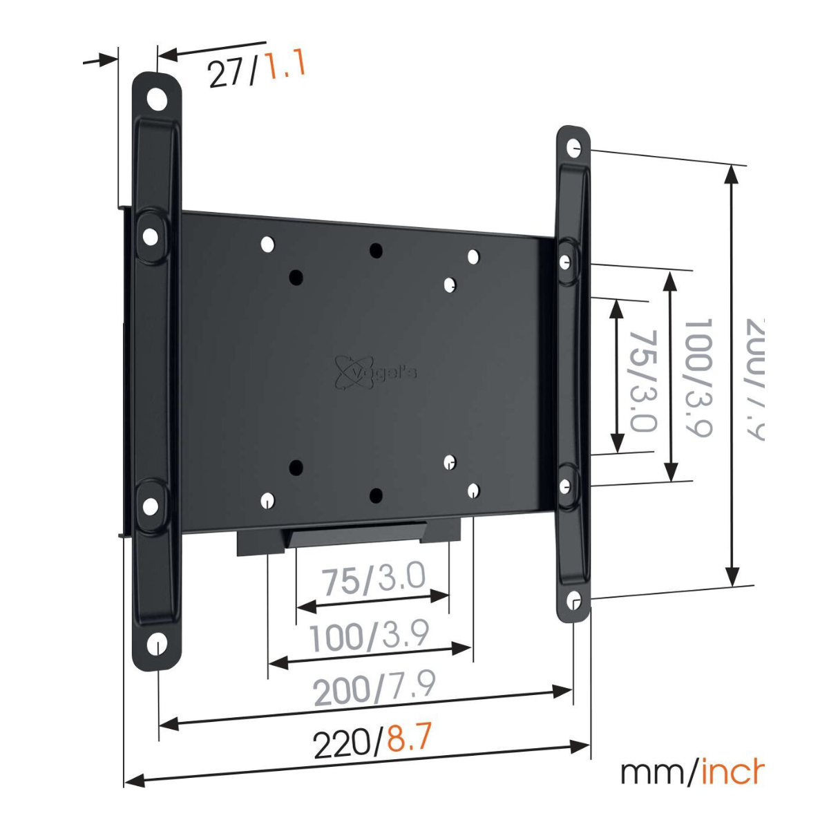 Vogels MA 2000 Fiksni stenski TV nosilec 19" do 43", 30kg