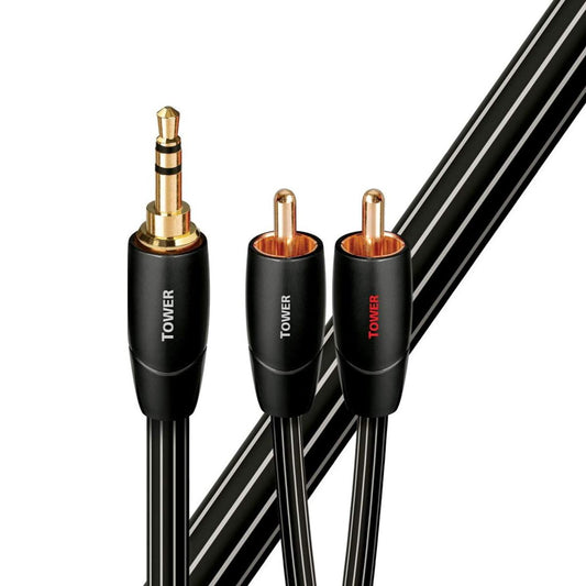3.5mm v RCA audio kabel z hladno varjeni pozlačenimi vtiči. Prevodniki s polnim jedrom in odvajanje hrupa skrbita za čist zvok.