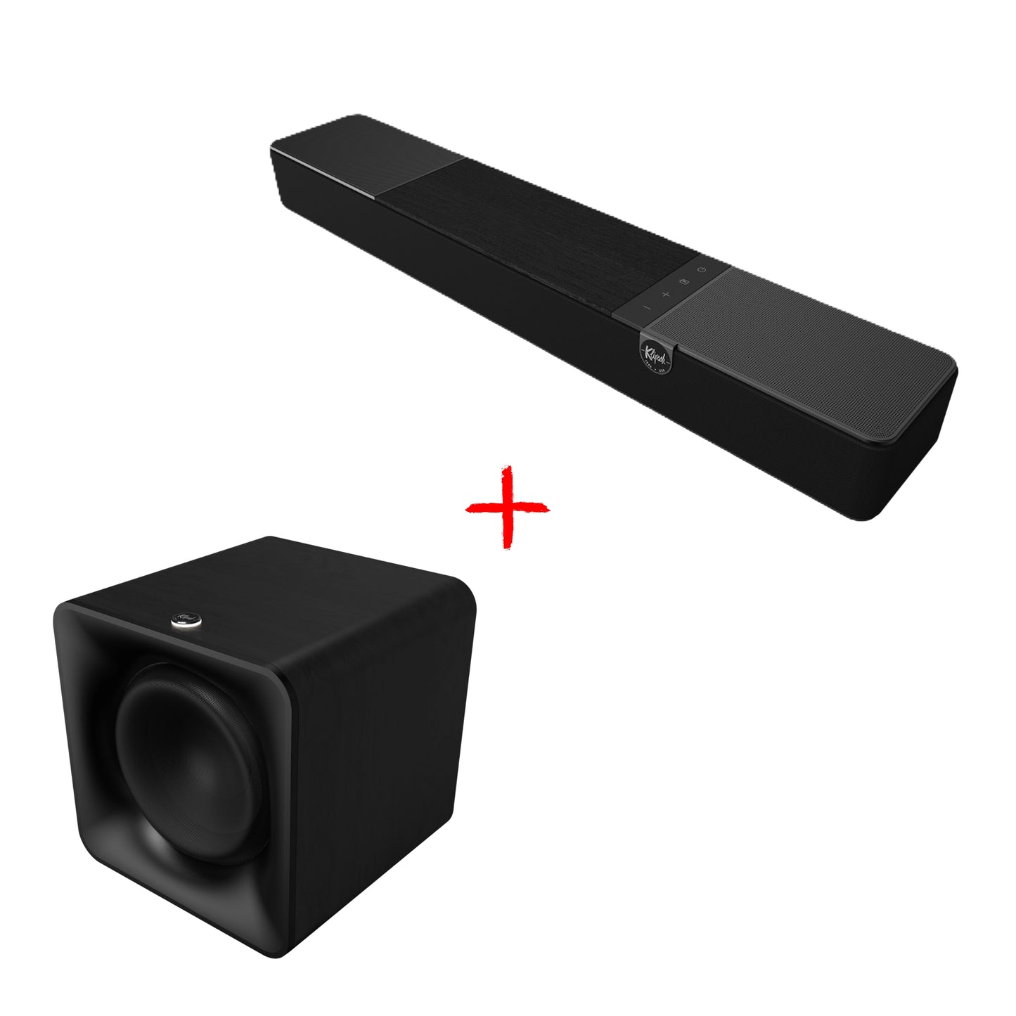 Slika zvočnikov serije Klipsch Flexus: Core Soundbar + Sub 100 10" Sub za hišni kino brez kablov.