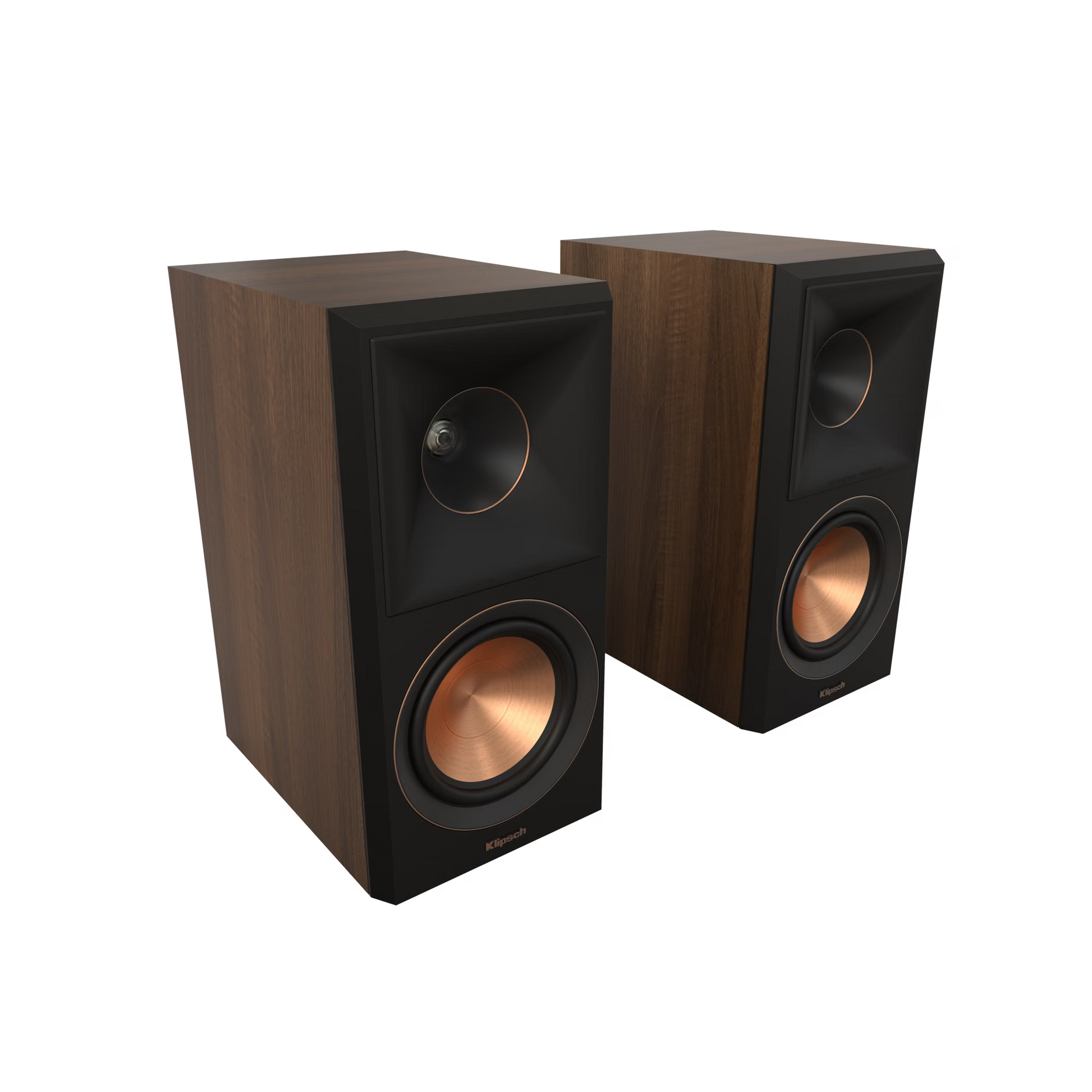 Podrobna slika Klipsch Reference Premiere RP-500M II zvočnikov, ki prikazuje njihovo zasnovo in 5,25-palčni nizkotonec.