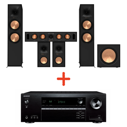 Klipsch Reference Floorstanding Base 5.1 – sistem z zvočniki R-600F, R-30C, R-40M, R-121SW in AV-receiverjem Onkyo TX-NR5100