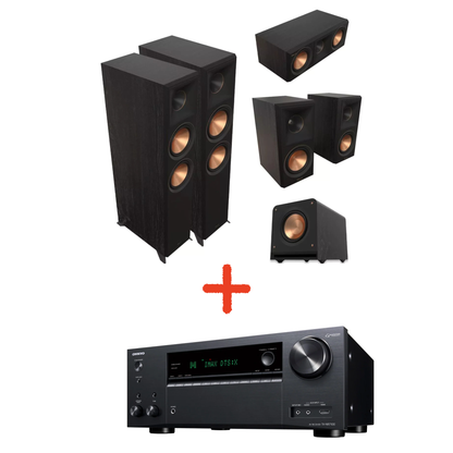 Klipsch Reference Premiere Performance 5.1 Ebony – komplet za domači kino z AV-receiverjem Onkyo TX-NR7100