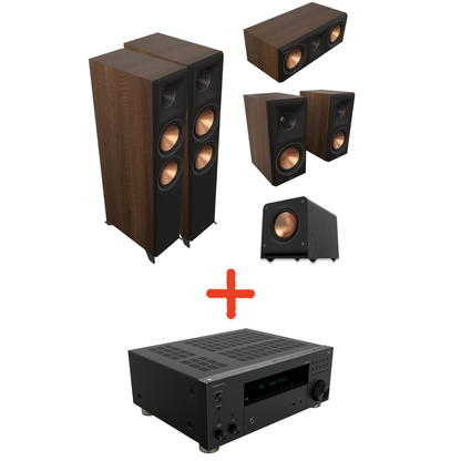 Klipsch Reference Premiere Performance 5.1 Walnut – zvočniški komplet z AV-receiverjem Onkyo TX-RZ30
