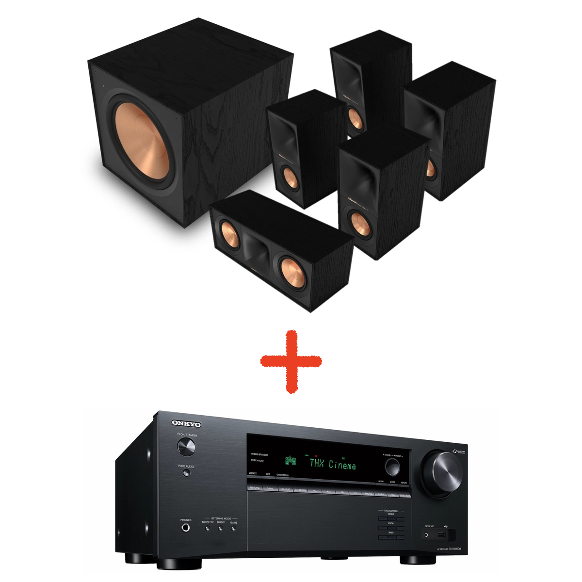 Klipsch Reference Bookshelf Plus 5.1 – zvočniški sistem 5.1 z AV-receiverjem Onkyo TX-NR6100