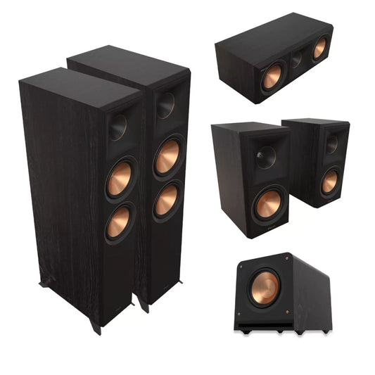 Klipsch Reference Premiere Performance 5.1 – komplet Ebony z zvočniki RP-6000F II, RP-500C II, RP-500M II in nizkotoncem RP-1200SW