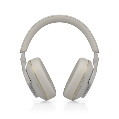Slika Bowers & Wilkins PX7 S2e Cloud Grey z mehkimi ušesnimi blazinicami in udobno obliko za dolgotrajno nošenje.