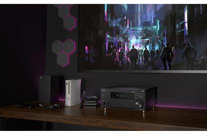 Onkyo TX-RZ70 8K AV sprejemnik z daljinskim upravljalnikom | Napredni AV sprejemnik z daljincem za upravljanje prostorskega zvoka in virov.