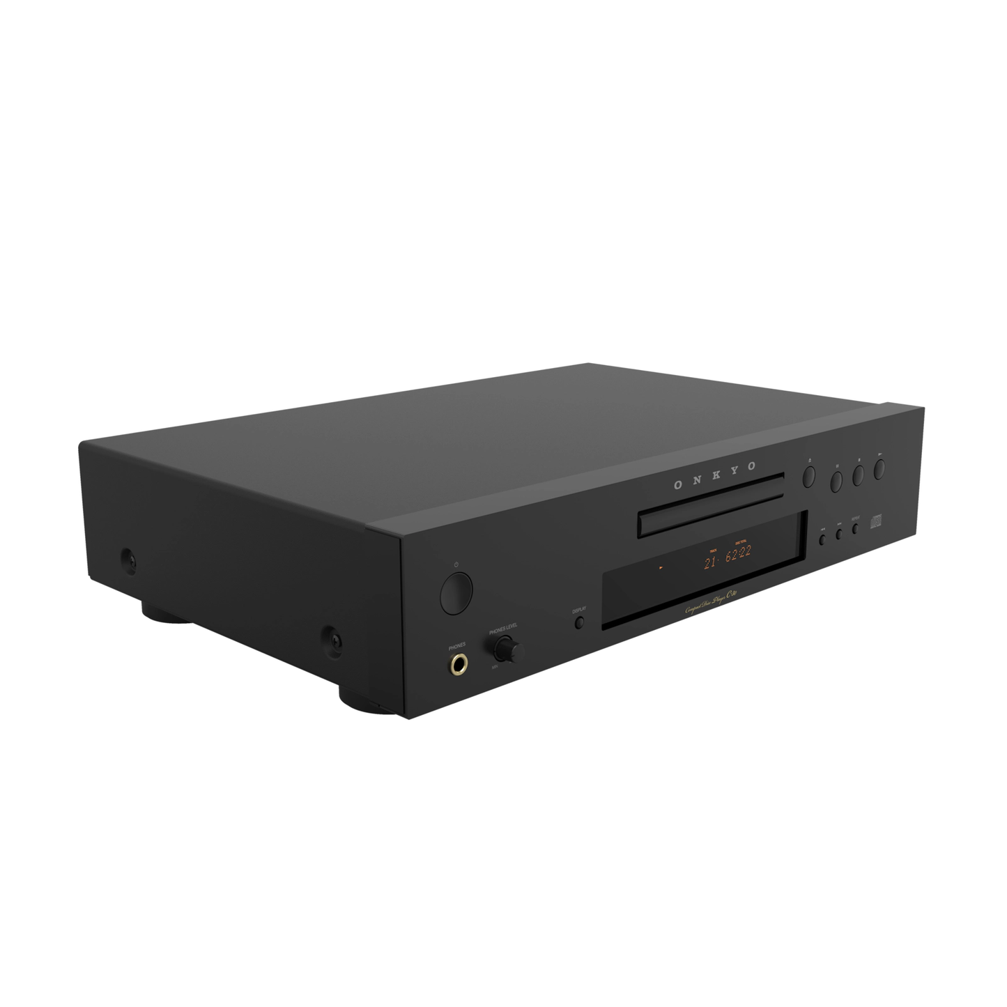 Hi-Fi komponenta Onkyo Icon C-30 s prikazom preglednega zaslona in minimalističnih kontrolnih gumbov.