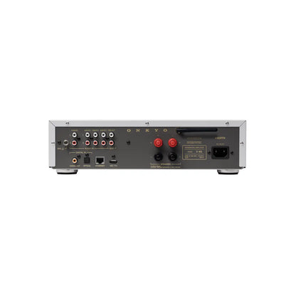 Pogled na zadnjo stran Onkyo Muse Y-40 s HDMI ARC, optičnimi in Phono vhodi.