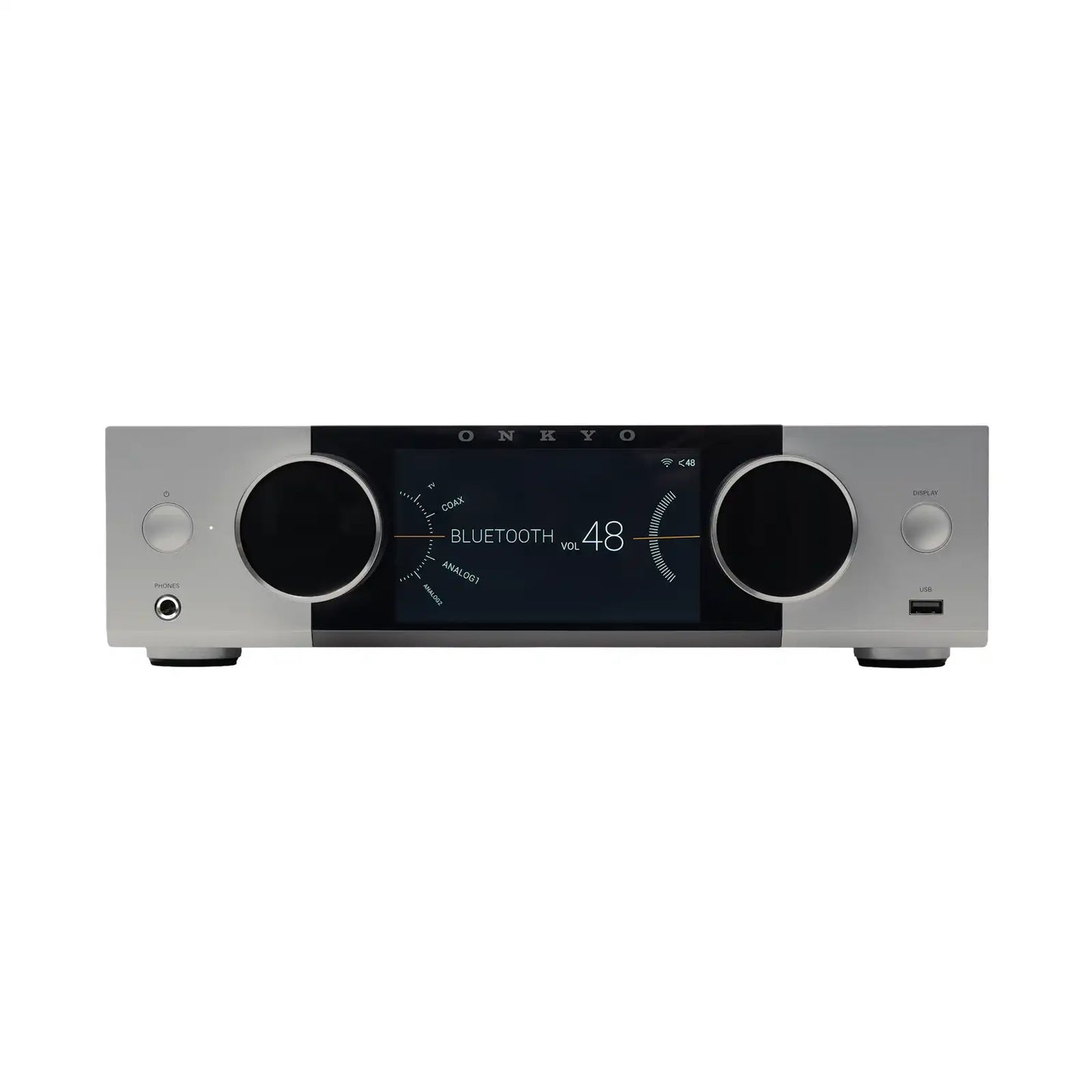 Kompaktna zasnova ojačevalnika Onkyo Muse Y-40 s poudarkom na kakovosti aluminijastega ohišja.