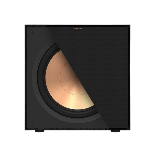 Klipsch R-121 SW subwoofer z močnim 12-palčnim nizkotoncem in bassrefleksno zasnovo.