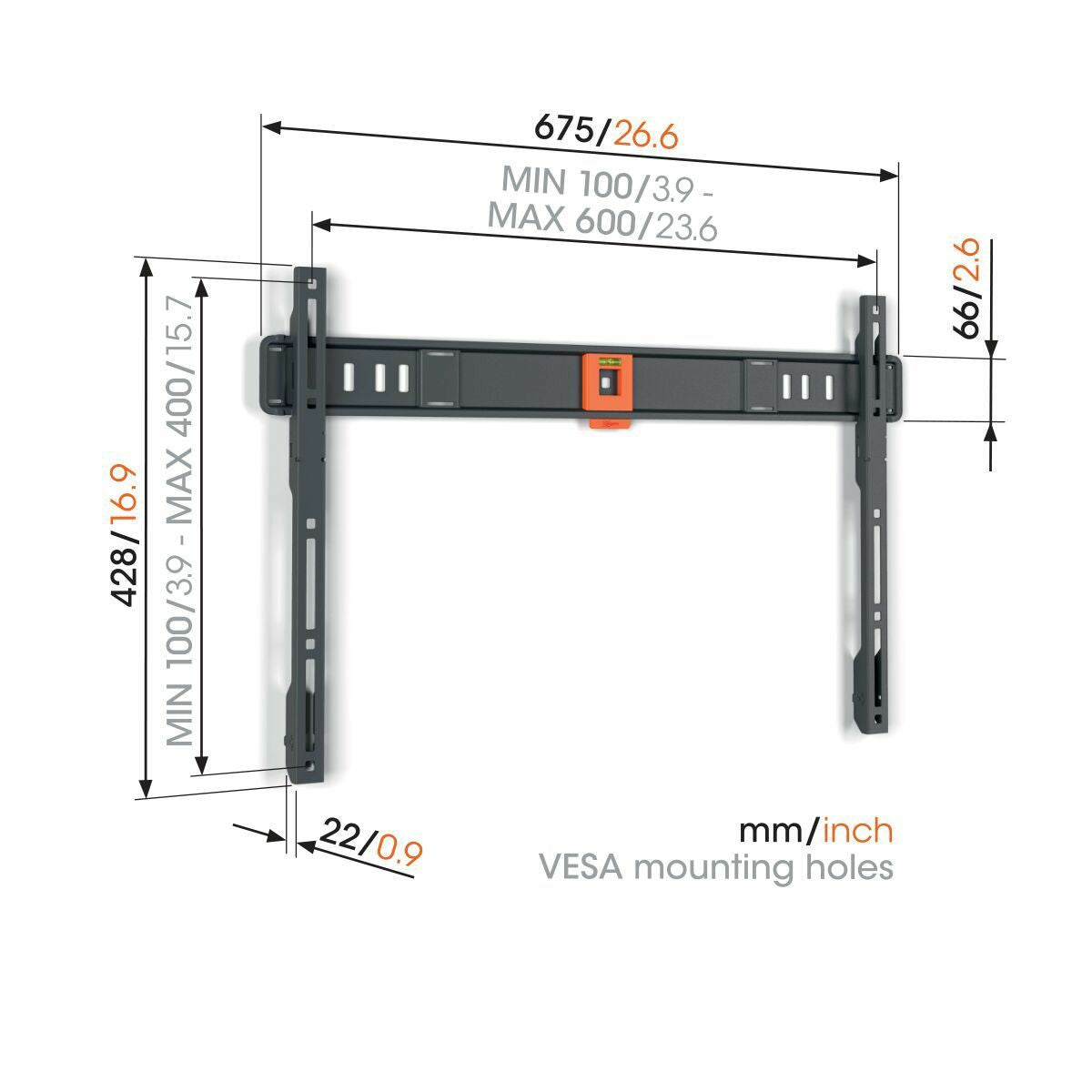 Vogels TVM 1603 Quick Fiksni TV stenski nosilec, 40" do 100", 75kg, črn