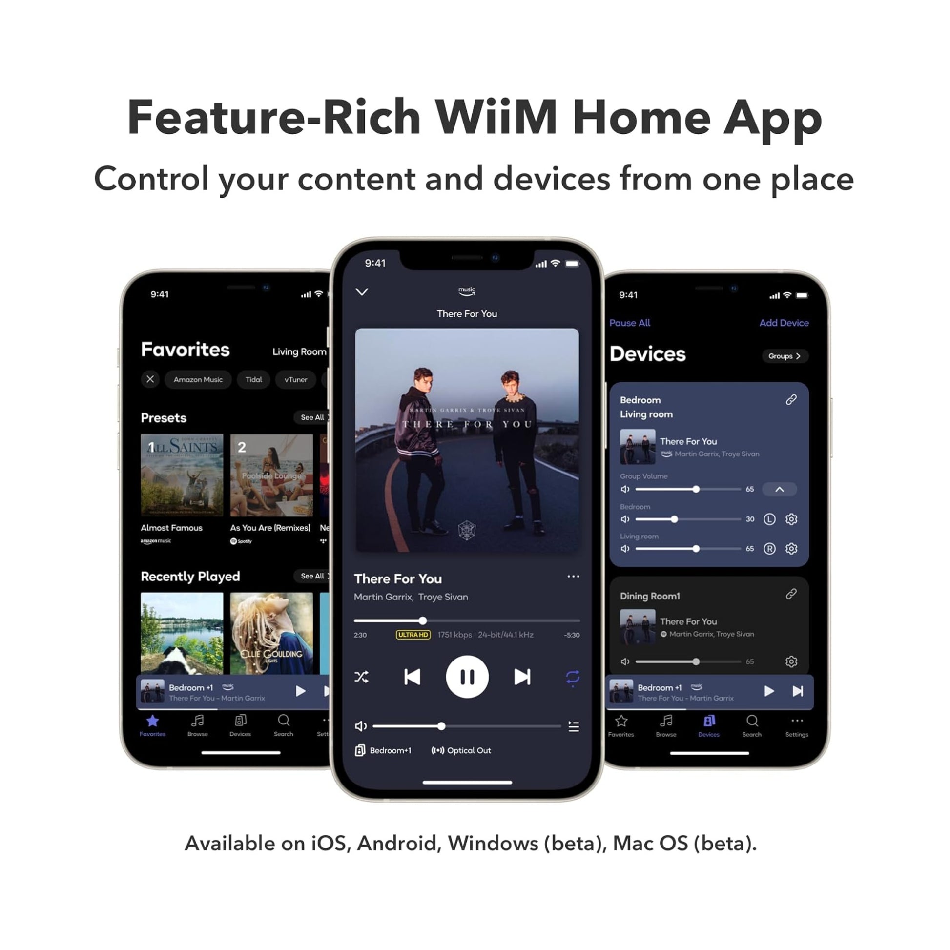 WiiM Ultra z daljinskim upravljalnikom – Udobno upravljanje predvajanja z daljincem ali mobilno aplikacijo.