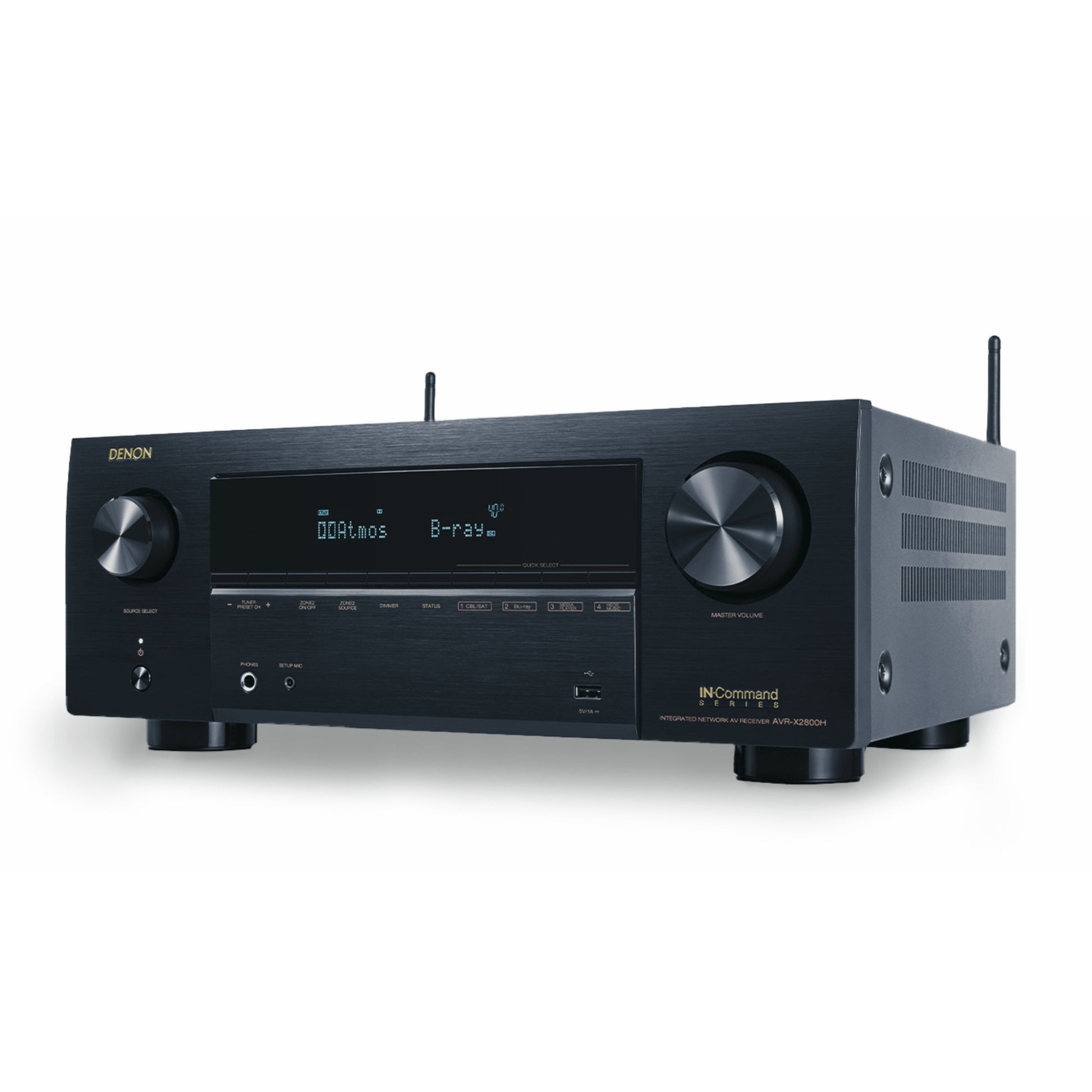 Denon AVR-X2800H DAB sprejemnik v elegantni črni barvi, ki se prilega vsakemu domačemu kinu