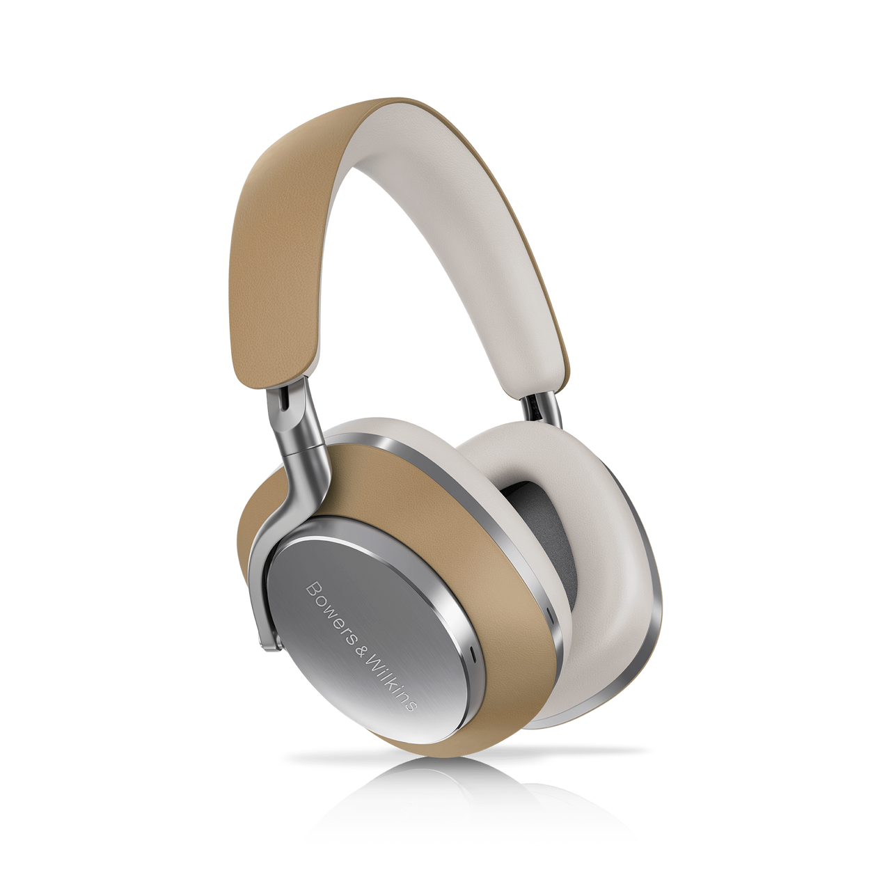 Podrobna slika Bowers & Wilkins PX8 Tan, ki prikazuje luksuzno barvo in kakovostne materiale.