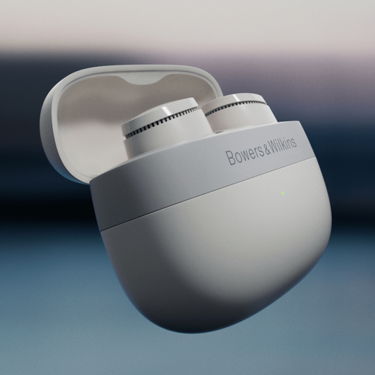 Bowers & Wilkins Pi6 Cloud Grey: Prave brezžične ušesne slušalke z ANC in elegantno sivo barvo. 