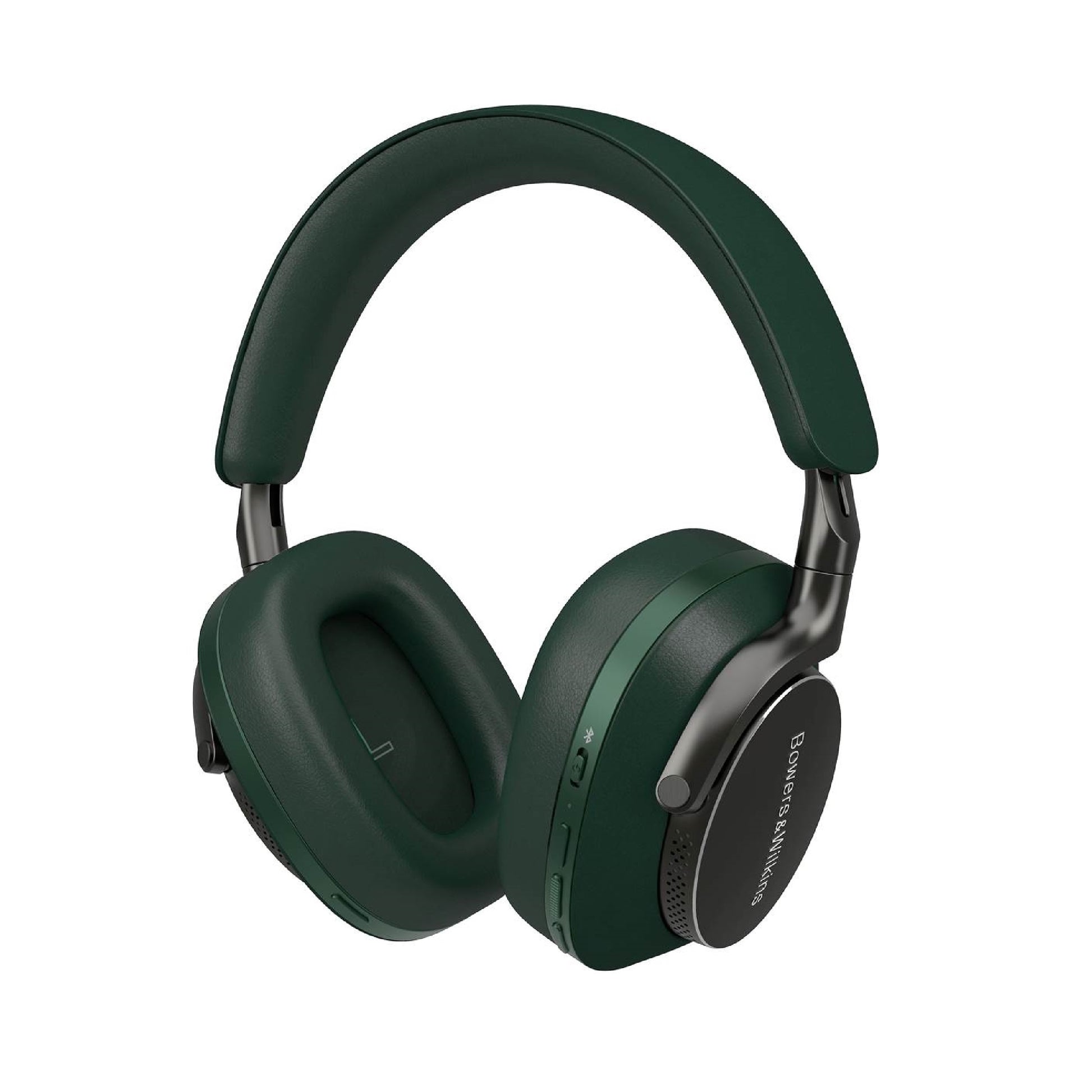 Podrobna slika Bowers & Wilkins PX8 Dark Forest, ki prikazuje bogato zeleno barvo in vrhunske materiale