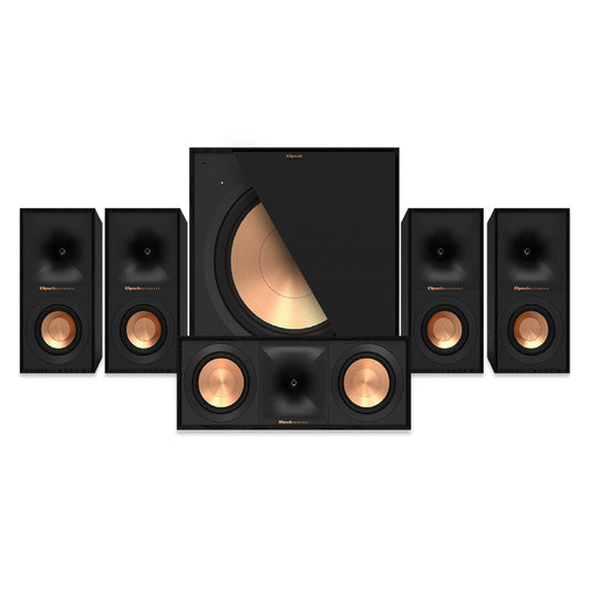 Klipsch Reference Bookshelf 5.1 komplet za domači kino z zvočniki R-50M, R-40M, centralnim R-30C in nizkotoncem R-121SW