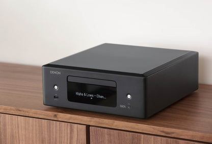 Denon CEOL N12 DAB: Mini mrežni stereo sprejemnik s podporo za Hi-Res Audio in pretočnimi storitvami, kot so Spotify, Tidal in Deezer.