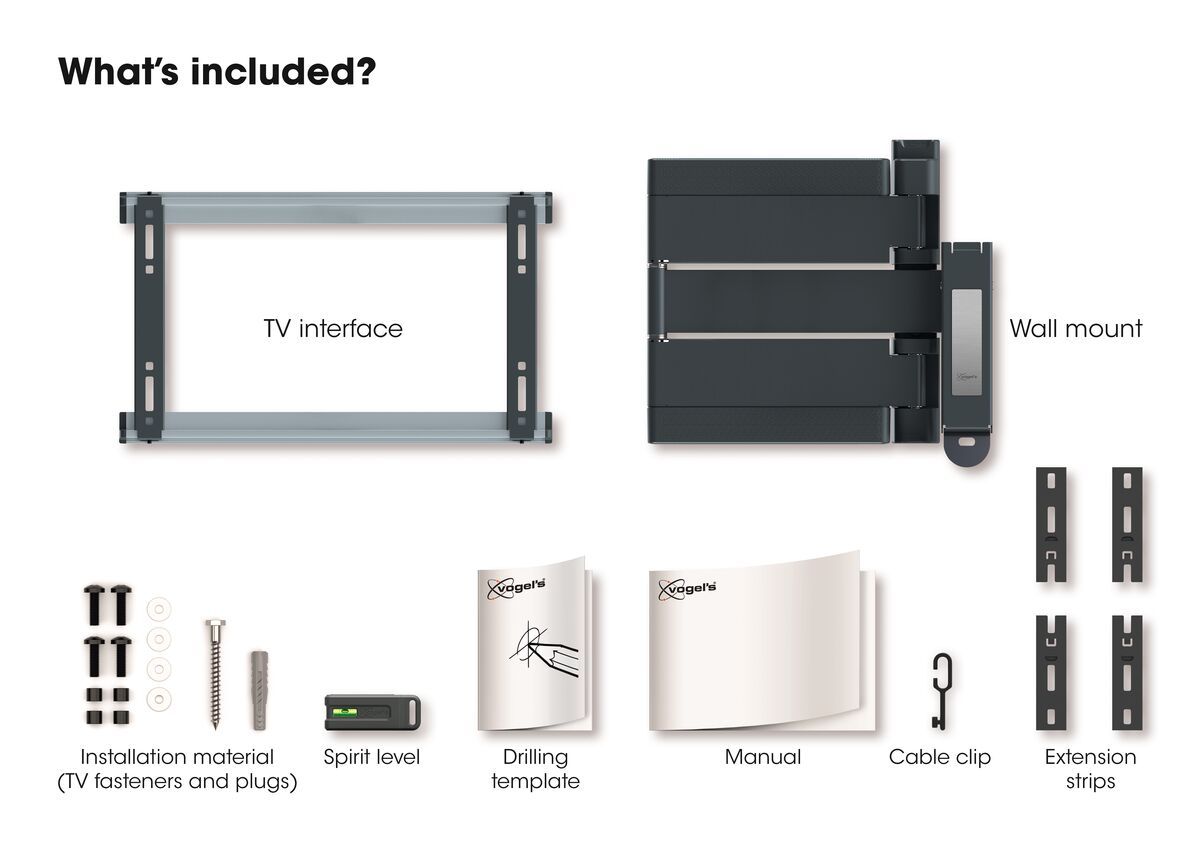 Vogels THIN 546 ExtraThin Full motion stenski TV nosilec OLED, 40" do 65", 180°, 30kg, črn