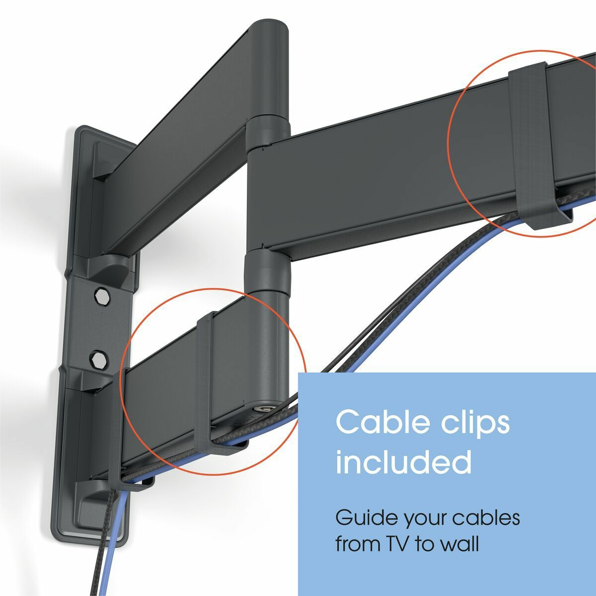 Vogels TVM 3843 Full-Motion+ stenski nosilec za TV, 55" do 100", 10°+180°, 55kg, črn