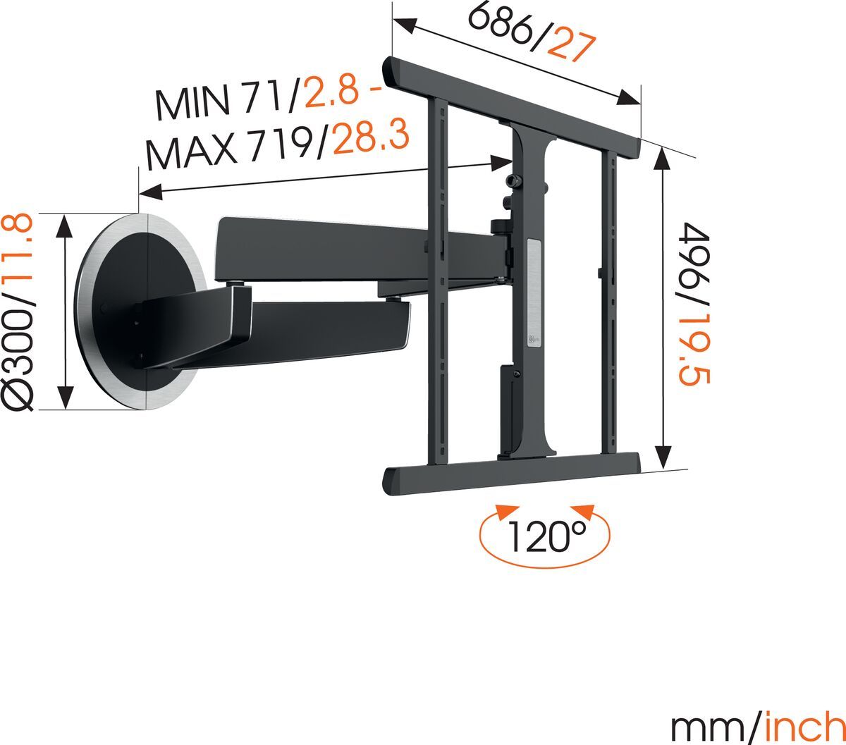 Vogels Next 7355 - Motoriziran Full motion TV nosilec