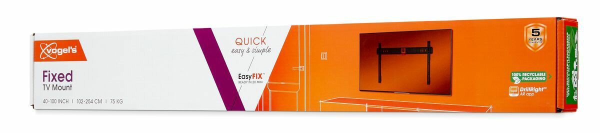 Vogels TVM 1603 Quick Fiksni TV stenski nosilec, 40" do 100", 75kg, črn