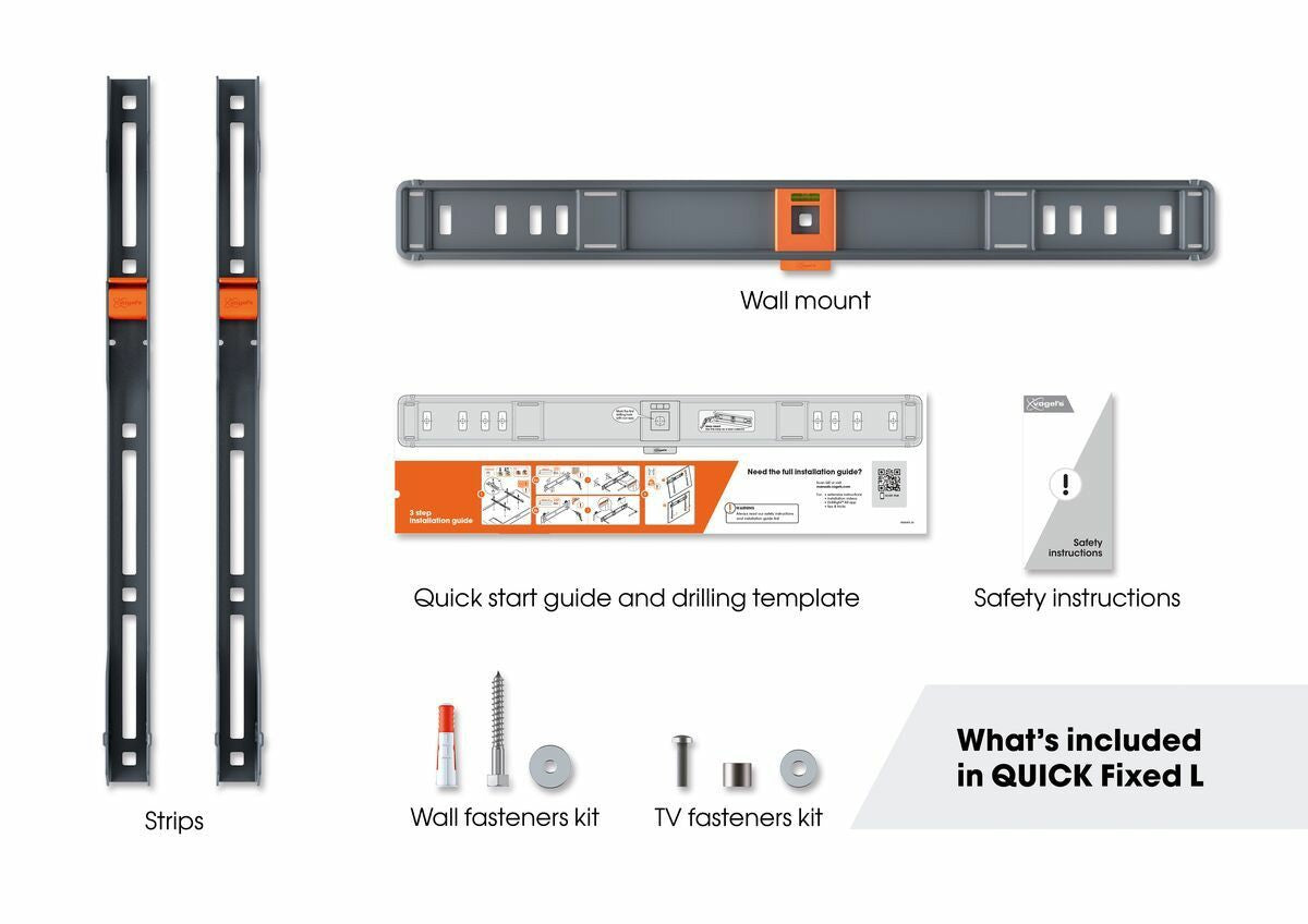 Vogels TVM 1603 Quick Fiksni TV stenski nosilec, 40" do 100", 75kg, črn