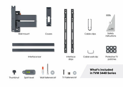Vogels TVM 3443 Full-Motion stenski nosilec za TV, 32" do 65", 20°+180°, 25kg, Črn ali bel
